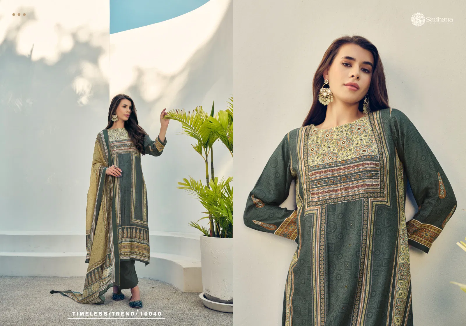 Harleen By Sadhana Muslin Silk Printed Dress Material Wholesale Clothing Distributors In India